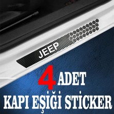 Mcem Store Jeep Özel Oto Kapı Eşikleri Sticker Karbon 4 Adet