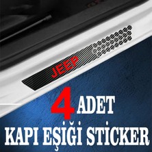 Mcem Store Jeep Özel Oto Kapı Eşikleri Sticker Karbon 4 Adet