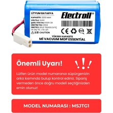 Electroll Xiaomi Vacuum Mop G1 2in1 Essential Uyumlu Batarya (YÜKSEK KAPASİTE) 3200mah Pil Robot Süpürge Pili