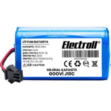 Electroll Goovi J10c Uyumlu Batarya (ORJİNAL KAPASİTE) 2600mah Pil Robot Süpürge Batarya Değişimi