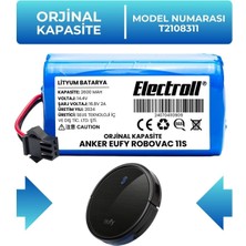 Electroll Anker Eufy Robovac 11s Batarya (ORJİNAL KAPASİTE) Naccon 14.4v 2600mah Akıllı Robot Süpürge Pili