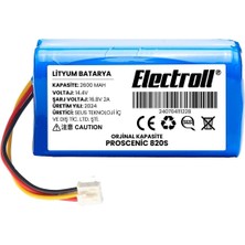 Electroll Proscenic 820s Uyumlu Batarya (ORJİNAL KAPASİTE) 2600mah Pil Robot Süpürge Batarya Değişimi