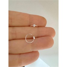 Ares Collection Arescollection 925 Ayar Gümüş Tek Zirkon Taşlı Halka Hızma