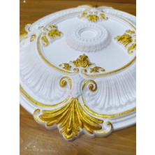 Güçlü Roma Desenli Metalik Boyalı Tavan Göbeği 40 cm - Altın (Gold) Renk - 3 Adet