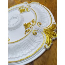 Güçlü Roma Desenli Metalik Boyalı Tavan Göbeği 40 cm - Altın (Gold) Renk - 3 Adet