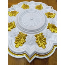 Güçlü Menekşe Desenli Metalik Boyalı Tavan Göbeği 40 cm - Altın (Gold) Renk - 5 Adet