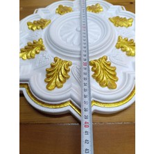 Güçlü Menekşe Desenli Metalik Boyalı Tavan Göbeği 40 cm - Altın (Gold) Renk - 5 Adet