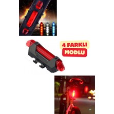 Vekorr 4 Modlu  Bisiklet Scooter Şarjlı Stop Lambası Kablosuz USB Şarj Arka Işık