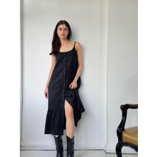 Retrobird Adel Brode Askılı Elbise Kadın Siyah