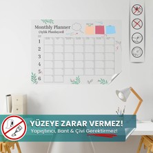 Pi Papers Monthly Planner Statik Elektriklenme ile Kendiliğinden Tutunan Akıllı Kağıt (Kağıt Not Tutucu)