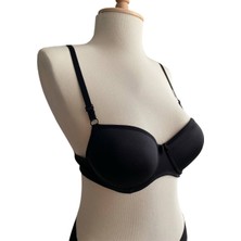 İnspira Balenli Dolgulu Push Up Destekli Basic Lotus Sütyen 3 Lü Paket Siyah Beyaz Ten Rengi