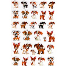 Limmy Sticker Kabartmalı A4 Boyutunda Stiker Defter, Planlayıcı ETIKET-(LIM537) - Şirin Köpekler