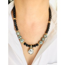 Devi Fashion Jasper ve Akik Doğal Taş Kolye