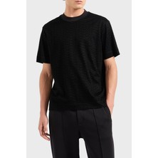 Emporio Armani Logolu Pamuklu Fitted Fit Sıfır Yaka T Shirt Erkek T Shirt 6D1TD5 1josz 0999