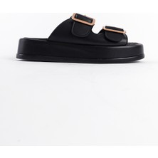 Capone Outfitters Marge Dolgu Topuklu Çift Bantlı Tokalı Kadın Terlik