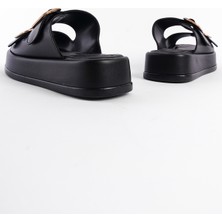 Capone Outfitters Marge Dolgu Topuklu Çift Bantlı Tokalı Kadın Terlik