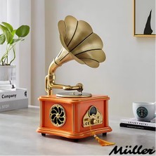 Müller Md-88 Dekoratif Bluetooth Gramofon Orangewood 220*200*400mm