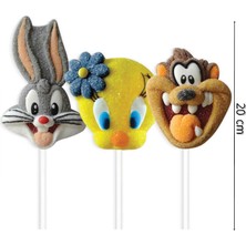 Relkon Orjinal Lisanslı Looney Tunes Marshmallow Lolipop 45 gr 12 Adet