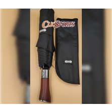 Sports Parachase Premium Ahşap Kavrama Büyük Boy Otomatik 3 Kademeli Şemsiye - Özel Kılıflı