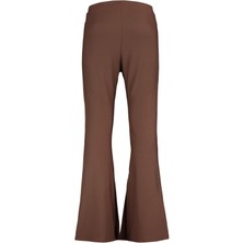 FRM Kadın Yeni Moda Büyük Beden Ispanyol Paça Regular Boy Örme Ispanyol Paça Yırtmaçlı Örme Pantolon
