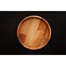 Wood Totally - Doğal Kayın Ağacından El Yapımı Yuvarlak Tatlı/Meyve Tabağı
