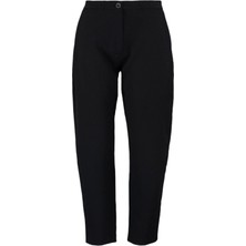 FRM Kadın Yeni Moda Büyük Beden Boru Paça Regular Boy Dokuma Cigarette Kumaş Pantolon