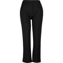 FRM Kadın Yeni Moda Büyük Beden Boru Paça Regular Boy Örme Yüksek Bel Krep Örme Pantolon