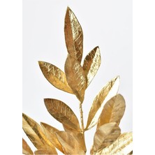 Harikabirev Beyaz-Gold Yaprak-Çiçek Kombin 01 |çerçeveli Cam Tablo  3lü Dikey