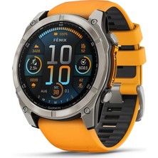 Garmin Fenix 8 – 51MM Amoled Sapphire Titanyum Turuncu/grafit Kayışlı