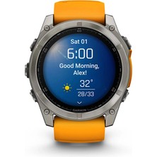 Garmin Fenix 8 – 51MM Amoled Sapphire Titanyum Turuncu/grafit Kayışlı