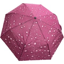 Tam Otomatik Bordo Damla Desenli Şemsiye 7110C 709801