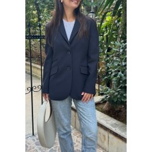 Lasorella Butik Kadın Lacivert Blazer Ceket