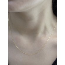 Zeynepli Gold 14 Ayar Altın Aynalı Zincir Kolye