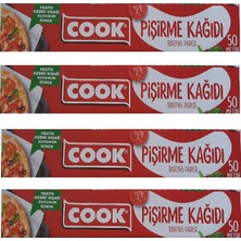 Cook Pişirme Kağıdı 37CM x 50METRE (Kesme Bıçağı Hediyeli)  4 Rulo