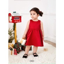 NSM Kids Life Kız Bebek Kırmızı Yılbaşı Doğum Günü Elbise Melek Modeli Elbise