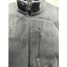 Erkek Polar Unıversal Antrasiti Standart Fit Fermuarlı Cepli Outdoor Dik Yaka Sweatshirt