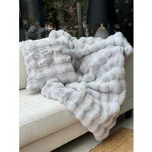 Peluş Koltuk Şalı Pofuduk Koltuk Örtüsü Bubble Koltuk Örtüsü 200 x 75 cm