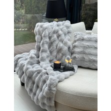 Peluş Koltuk Şalı Pofuduk Koltuk Örtüsü Bubble Koltuk Örtüsü 200 x 75 cm