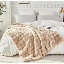 Peluş Koltuk Şalı Pofuduk Koltuk Örtüsü Bubble Koltuk Örtüsü 200 x 150 cm Pelus Koltuk Ortusu