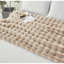 Peluş Koltuk Şalı Pofuduk Koltuk Örtüsü Bubble Koltuk Örtüsü 200 x 150 cm Pelus Koltuk Ortusu
