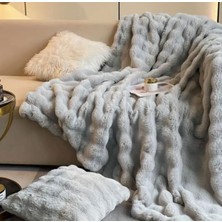 Peluş Koltuk Şalı Pofuduk Koltuk Örtüsü Bubble Koltuk Örtüsü 200 x 150 cm Pelus Koltuk Ortusu