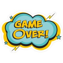 Reysa Tasarım Game Over Sticker  10X10 Cmrenkli Sticker