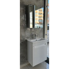 Banyo Dolabı Aynalı Cnc Işlemeli Membran Kapaklı 55 cm