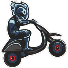 Reysa Tasarım Iskelet Müzik Grubu Sticker  10X10 Cmrenkli Sticker