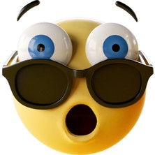Reysa Tasarım Emoji Gözlüklü Şaşıran Sticker 10X10 Cmrenkli Sticker