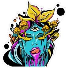 Reysa Tasarım Tek Göz Sticker 10X10 Cmrenkli Sticker