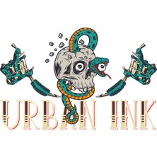 Reysa Tasarım Urban Kurukafa ve Yılan Sticker  10X10 Cmrenkli Sticker