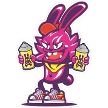 Reysa Tasarım Grafitici Kedi Sticker 10X10 Cmrenkli Sticker
