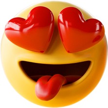 Reysa Tasarım Kalpli Gözlü Emoji Sticker 10X10 Cmrenkli Sticker