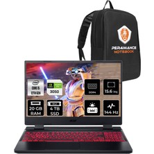 Acer Nitro 5 Intel Core I5 12450H 20GB 4tb SSD RTX3050/4GB 15.6" Fhd 144Hz Fdos Taşınabilir Bilgisayar & Per4 Çanta NHQFJEY00BP320